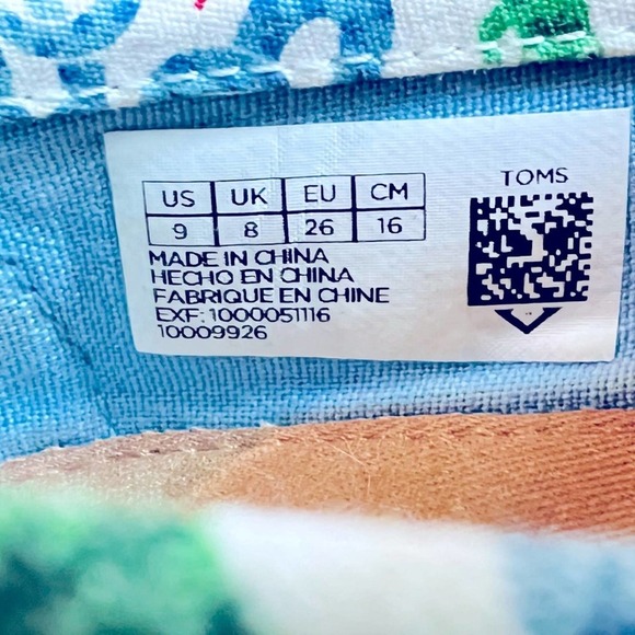 TOMS Toddler Snake Print Canvas Shoes in size 9 - Picture 3 of 7